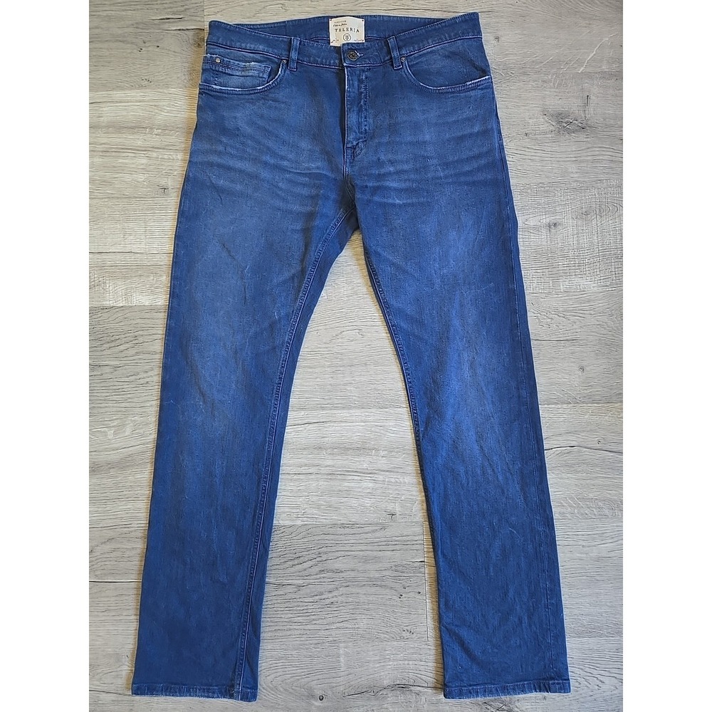 Teleria Zed 5 Pocket Distressed Blue Edition Premium Denim Italia Jeans Size 36